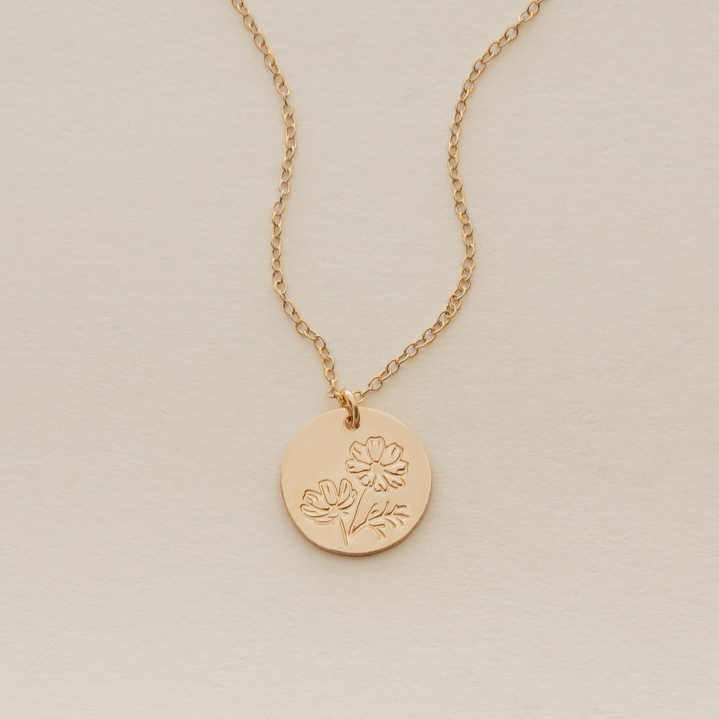 October Birth Flower Necklace - Cosmos