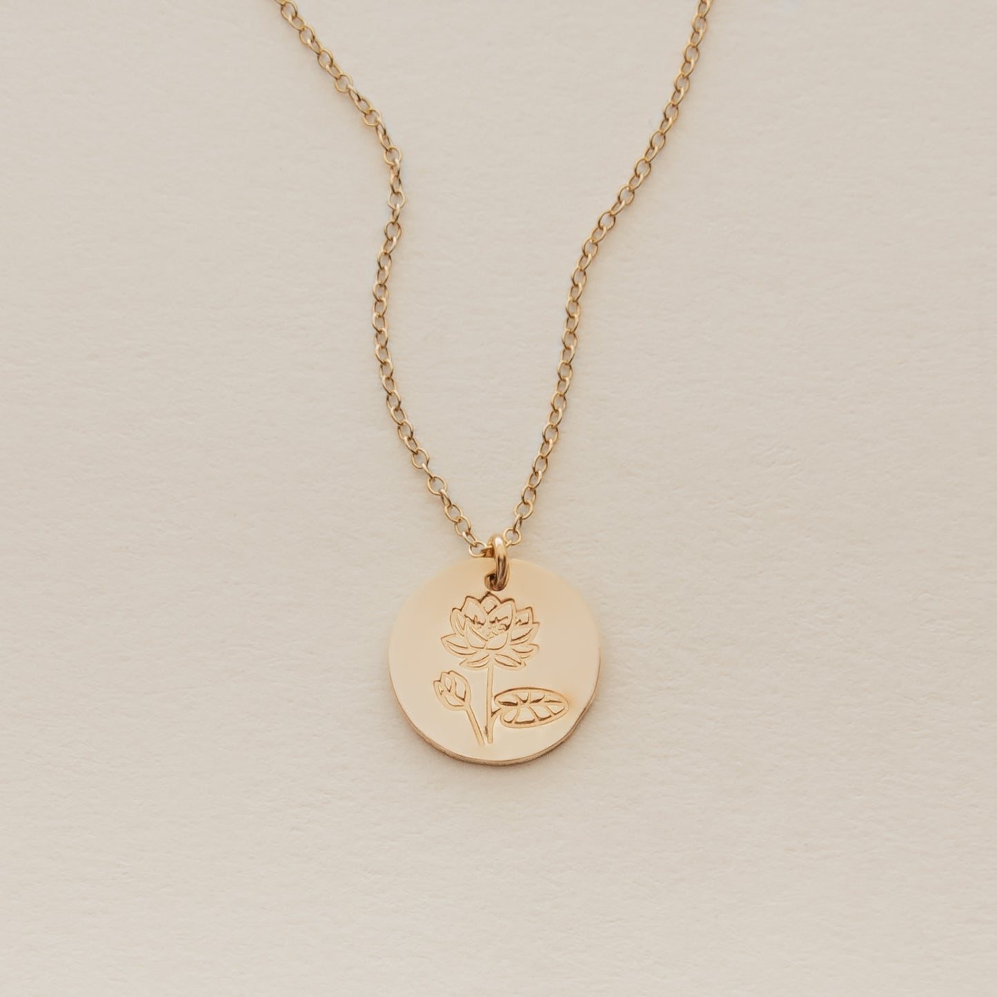 July Birth Flower Necklace - Lotus