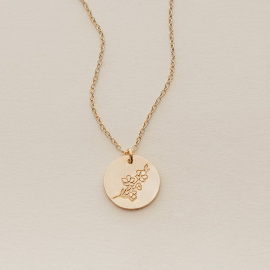 March Birth Flower Necklace - Cherry Blossom