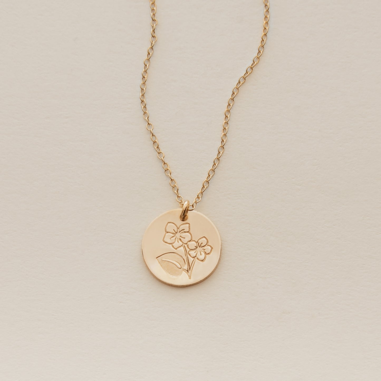 February Birth Flower Necklace - Violet