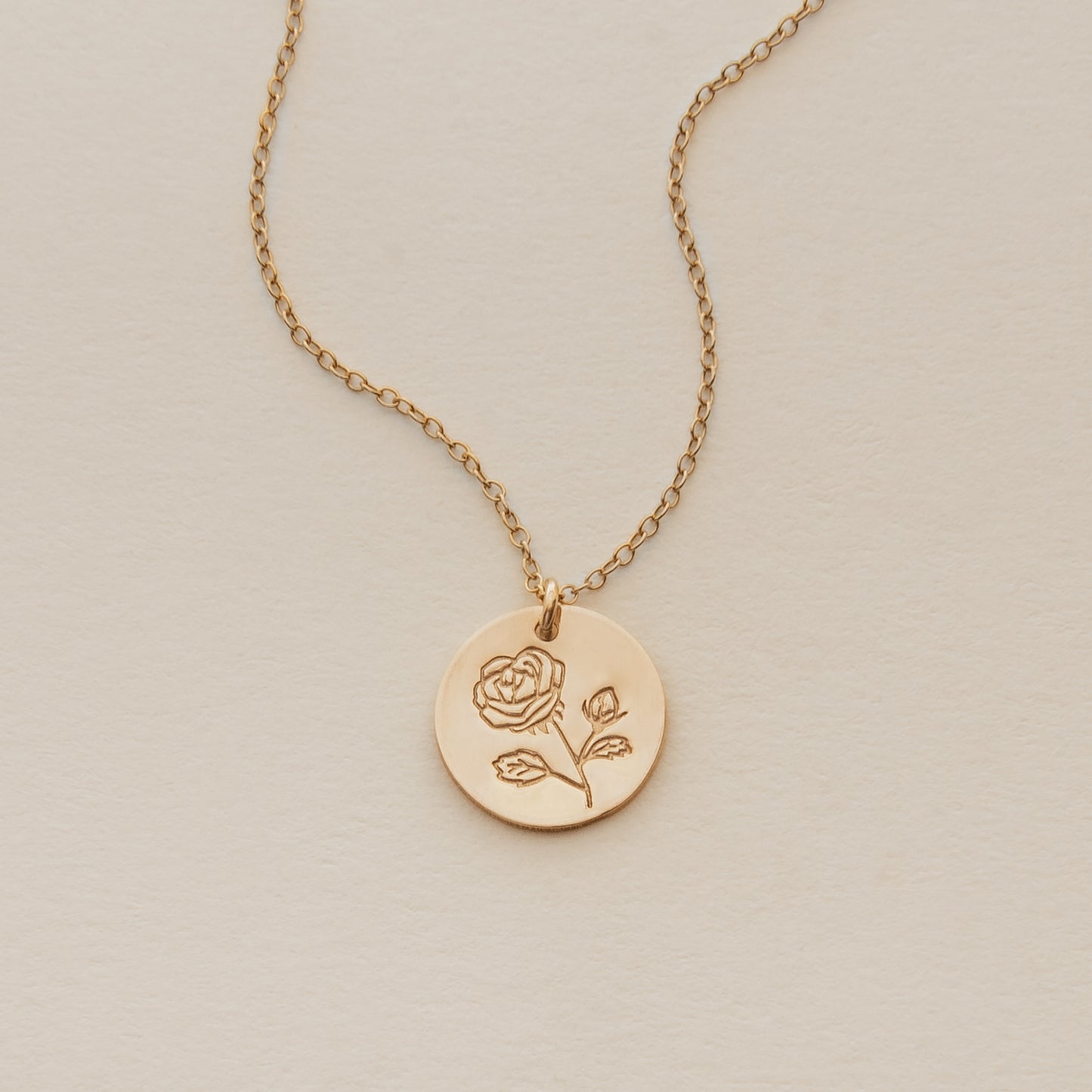 June Birth Flower Necklace - Rose