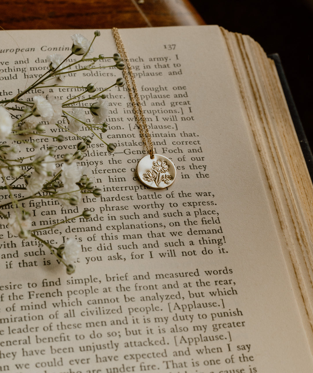 October Birth Flower Necklace - Cosmos