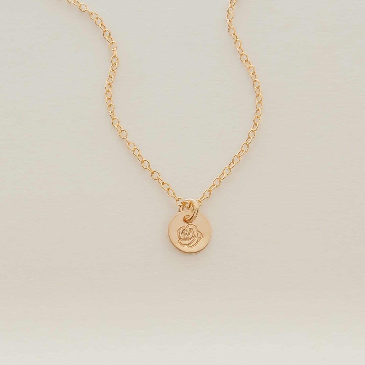 Mini June Birth Flower Necklace - Rose