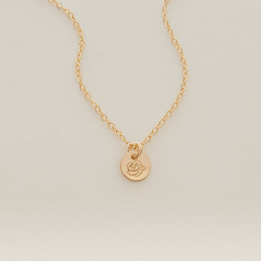 Mini June Birth Flower Necklace - Rose