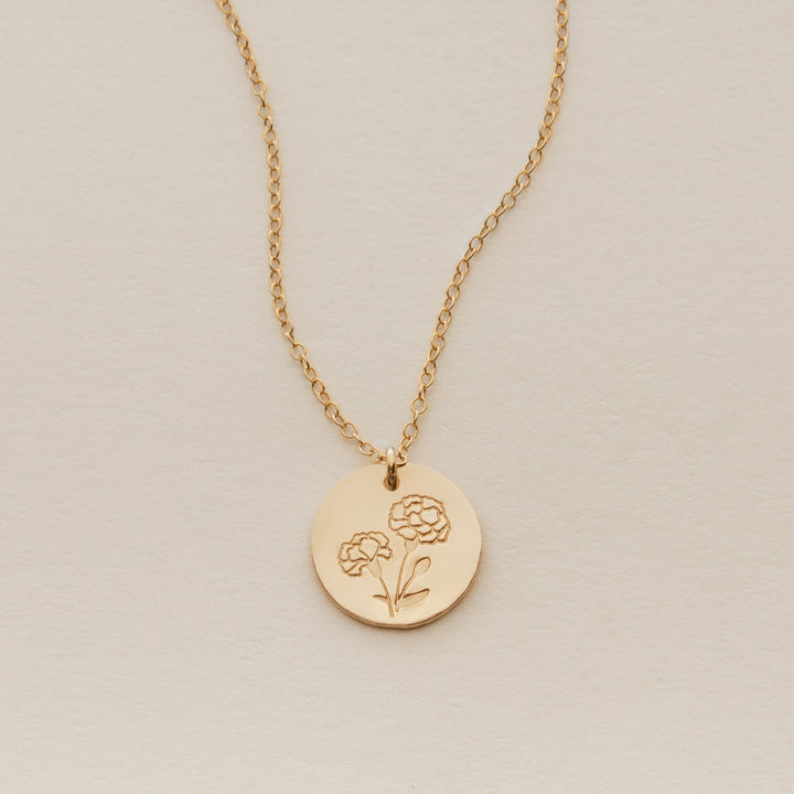 January Birth Flower Necklace - Carnation