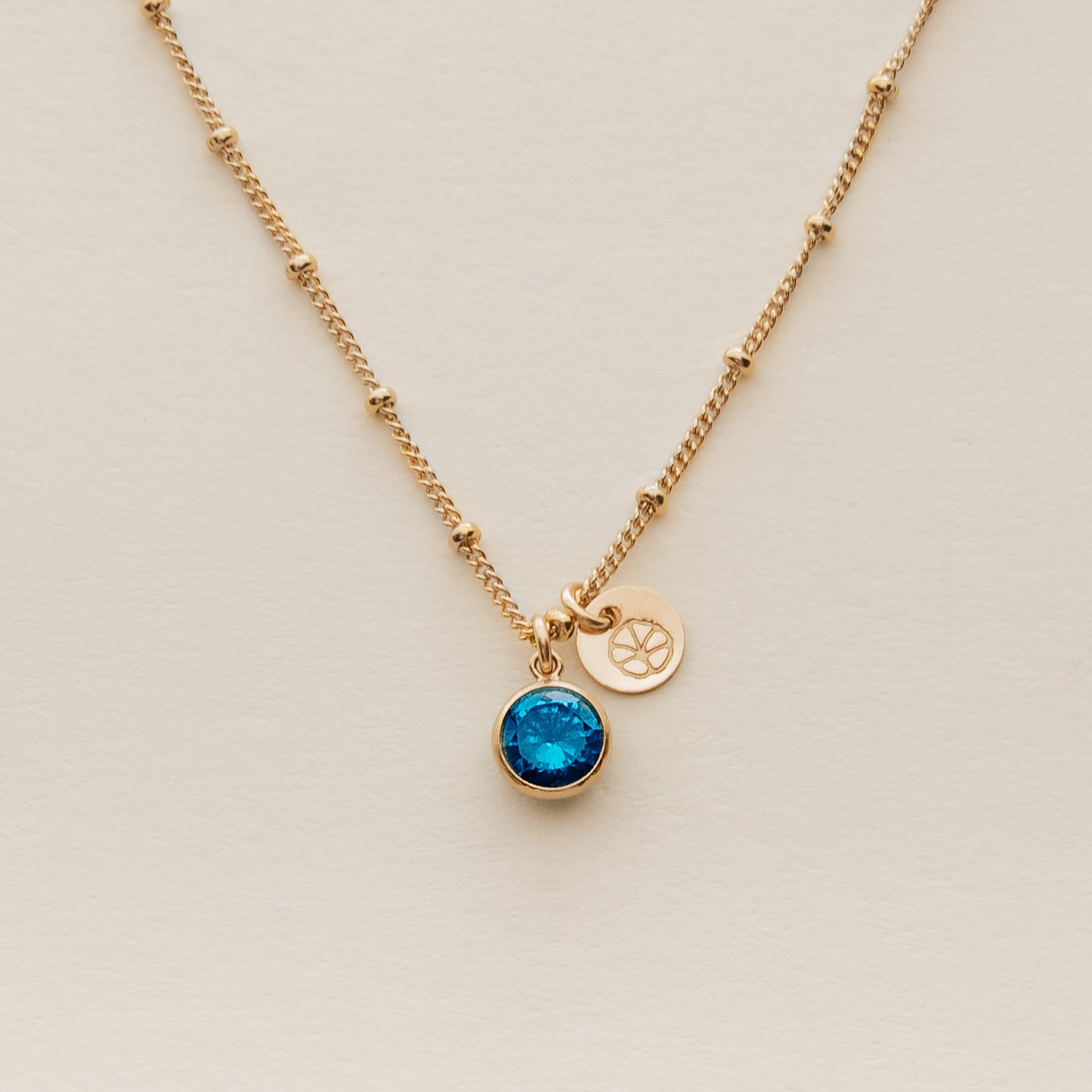 September Birth Stone & Flower Necklace