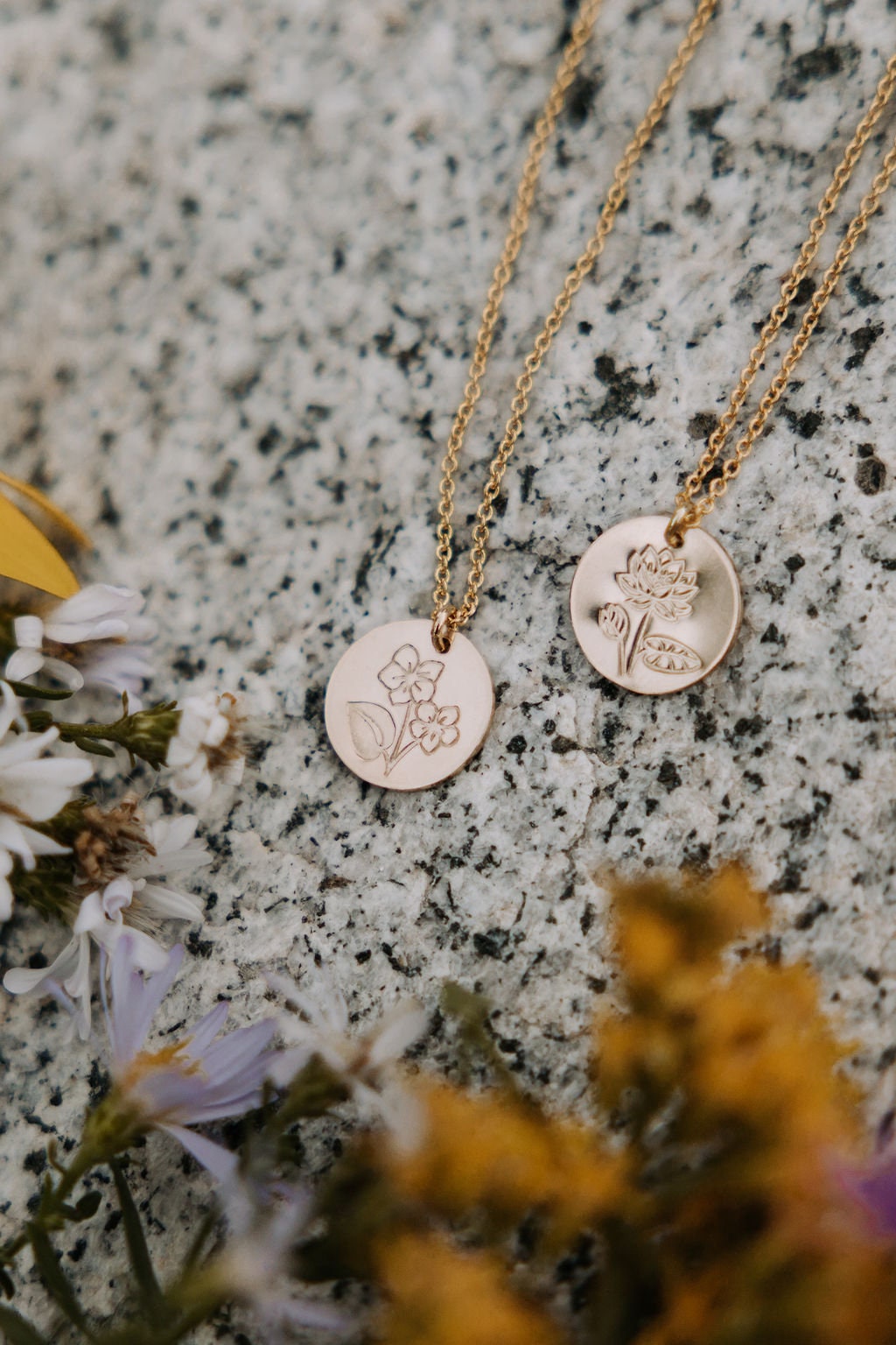 February Birth Flower Necklace - Violet