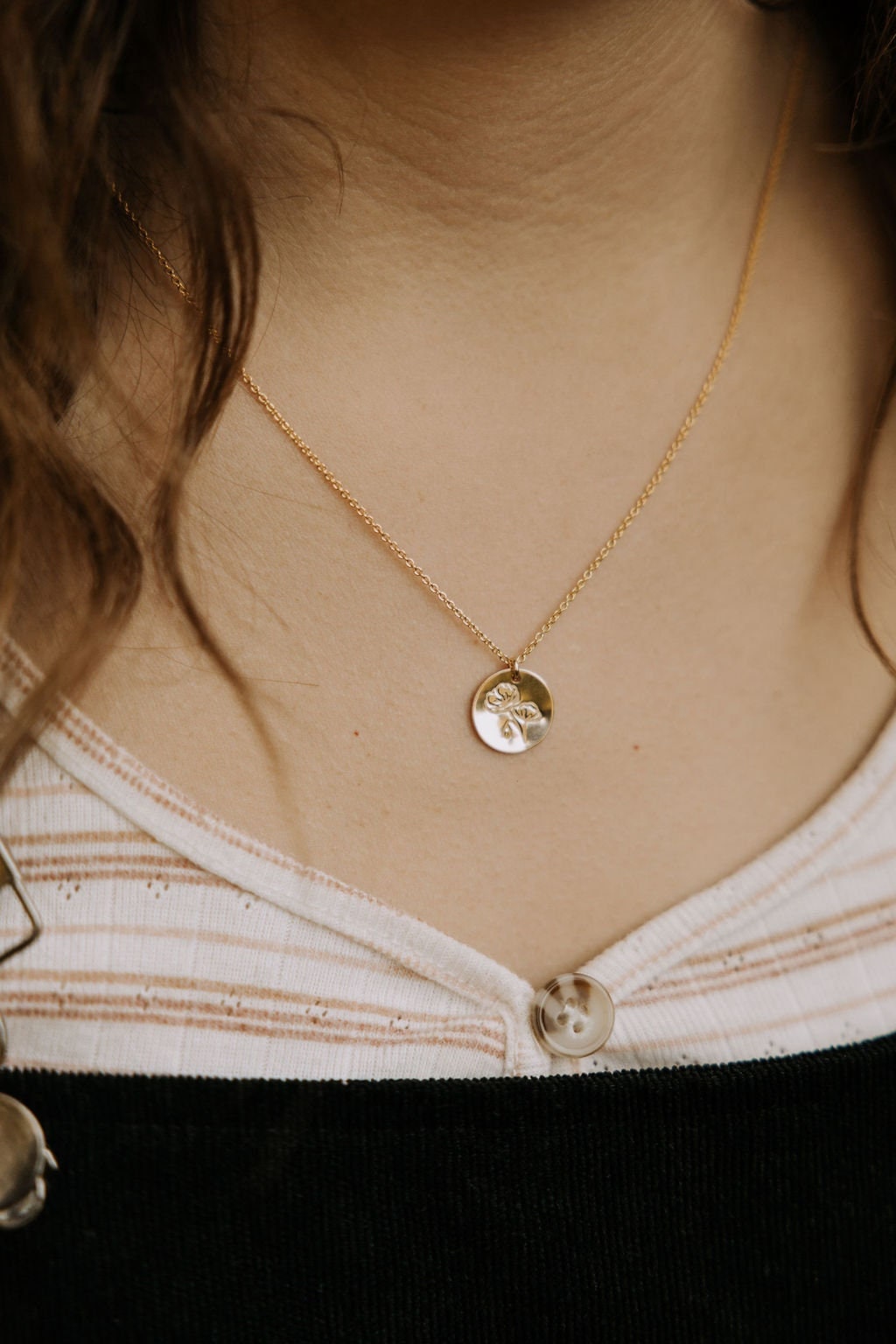 August Birth Flower Necklace - Poppy